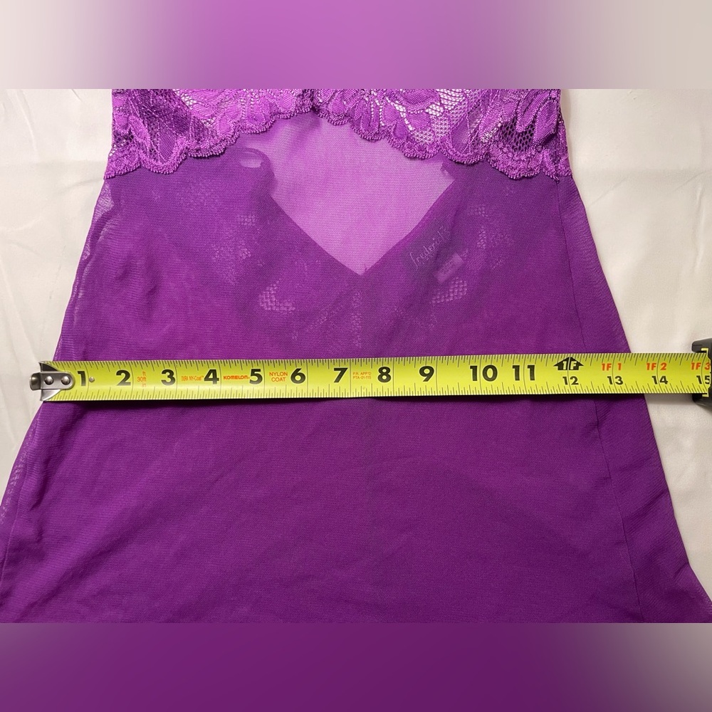 Fredericks of Hollywood Lace Chemise Dress Lingerie Size S Purple - Picture 13 of 15